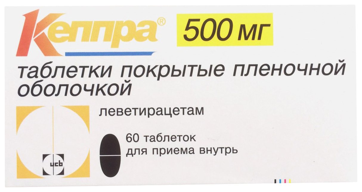 Купить Кеппра таблетки покрытые пленочной оболочкой 500 мг 60 шт., UCB Pharma