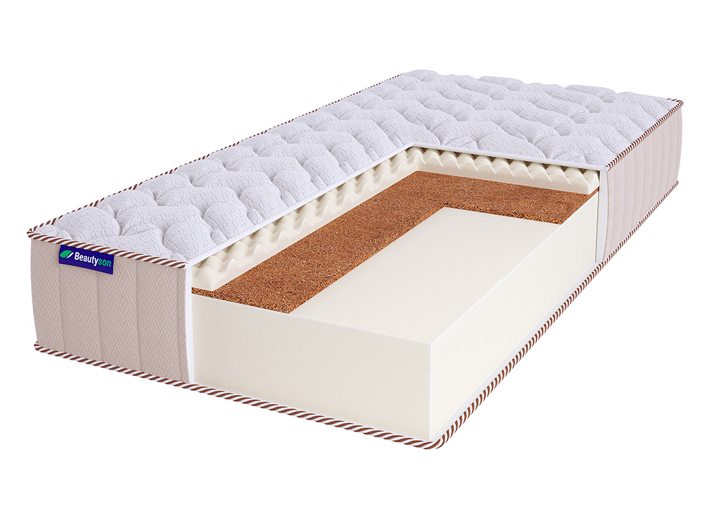 

Матрас Beautyson Roll Foam 14 Cocos Sens Lux 200х195, Бежевый;белый;серый;серебристый, Roll Foam 14 Cocos Sens Lux