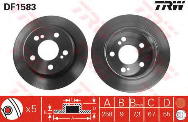 

Диск тормозной задний MERCEDES C W201, W202, E W124 DF1583