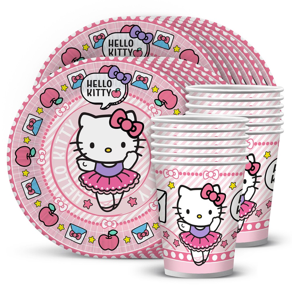 Набор для праздника ND Play Hello Kitty тарелка, стакан по 12 шт