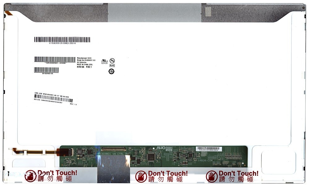 

Матрица OEM для ноутбука B140XW01 v.9 (1001332V), совместимая с p/n: B140XW01 v.9