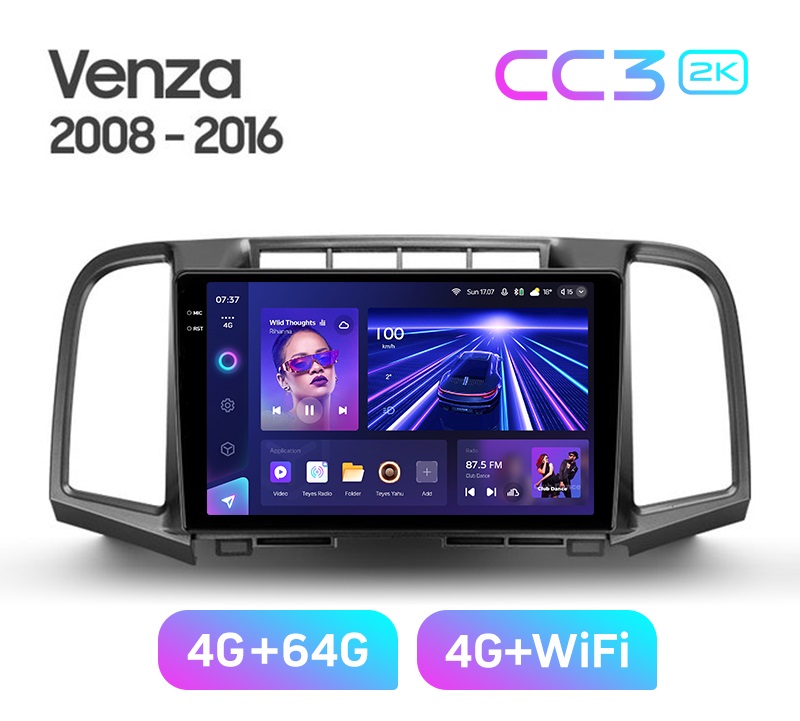Магнитола TEYES TOYOTA VENZA 2008-2016 г CC3 2K 464ГБ 3689000₽