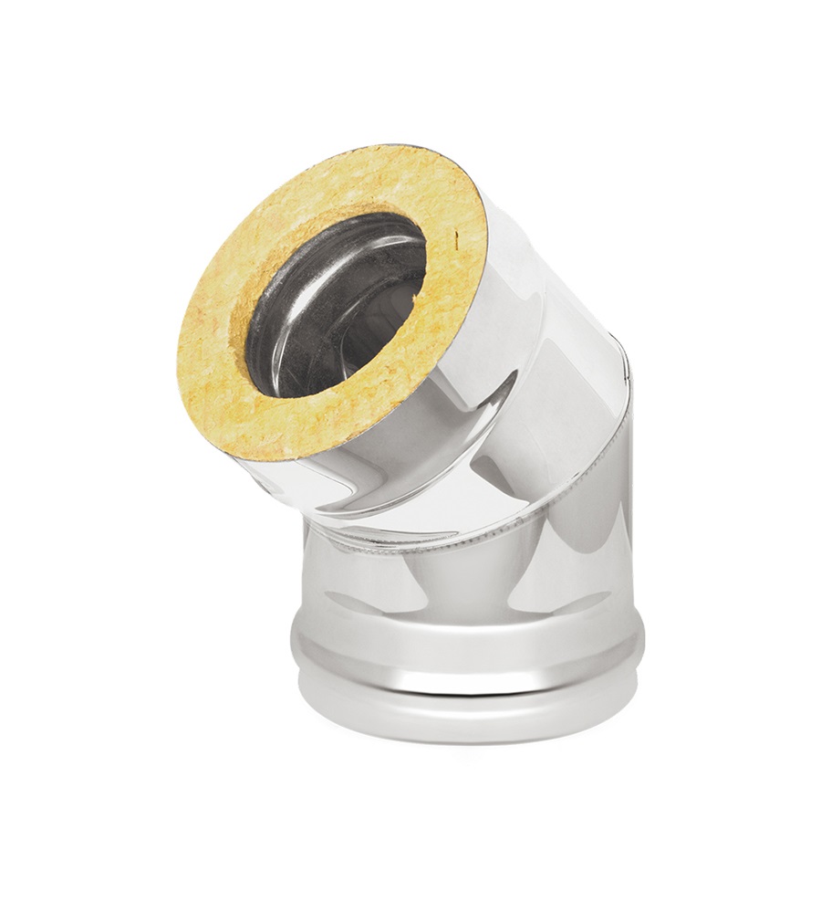 Сэндвич-колено Нерж+Нерж (AISI 316/304 (0,5мм/0,5мм) 45* д.200х300 (200х300)