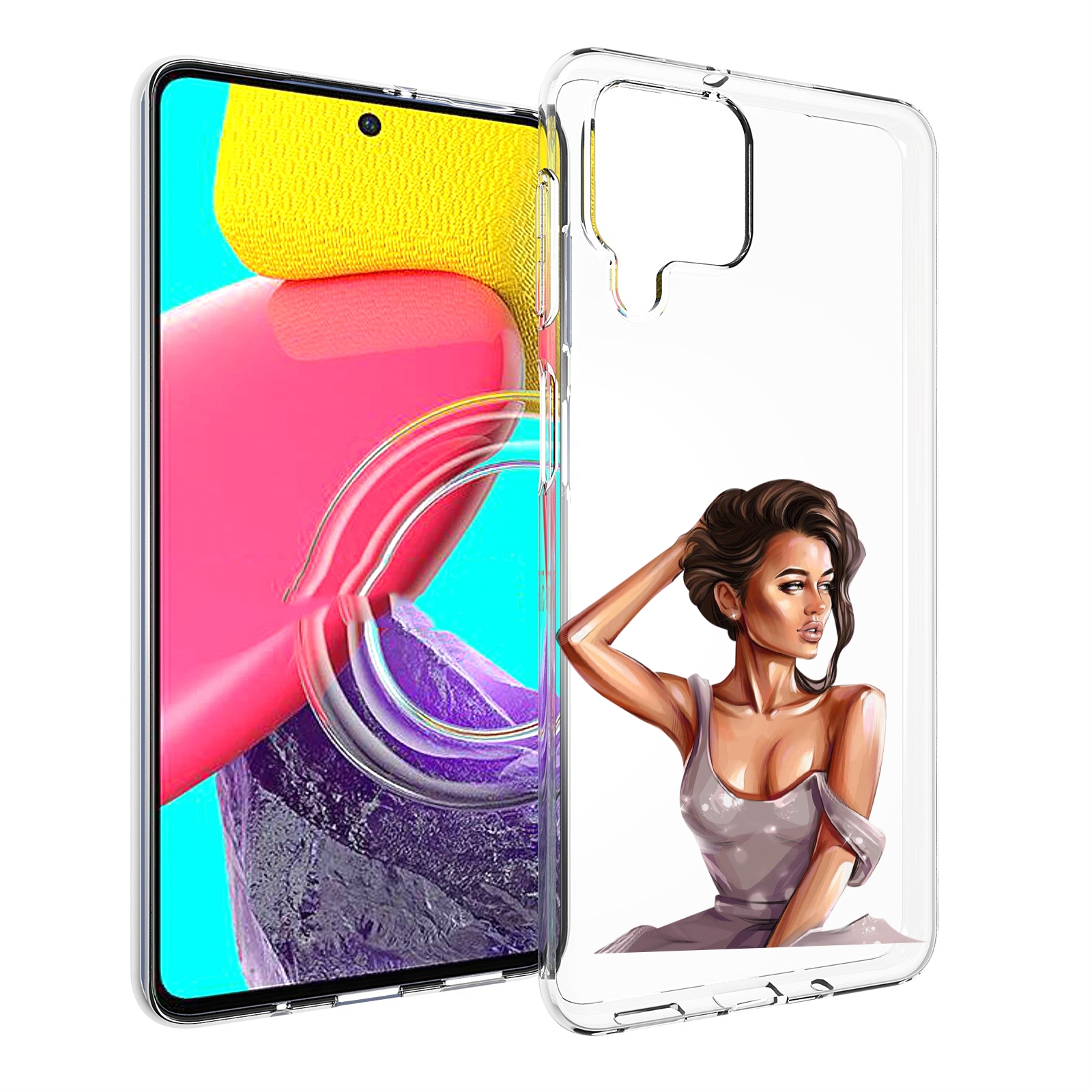 Чехол MyPads Девушка-с-прической женский для Samsung Galaxy M53 (SM-M536)