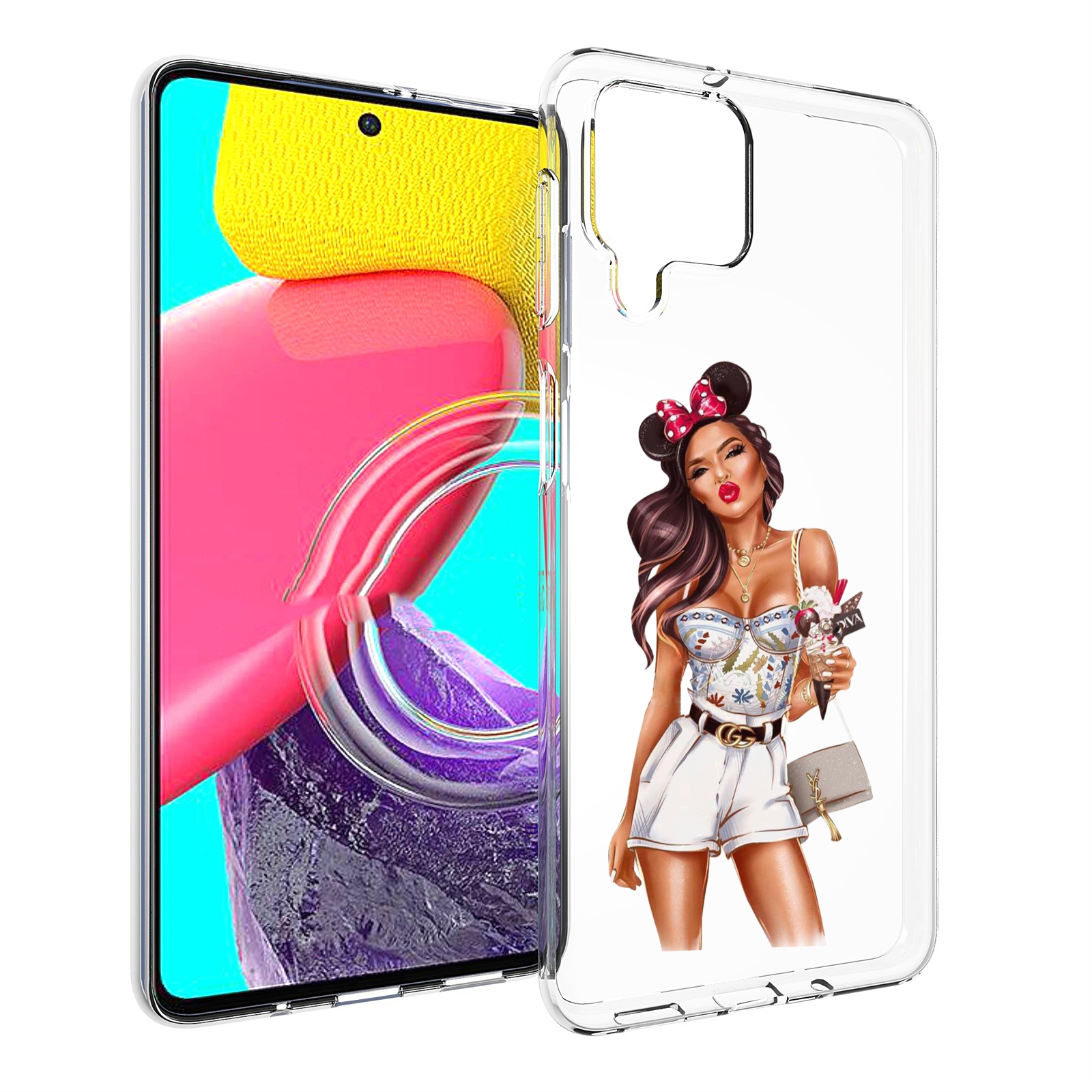 

Чехол MyPads Девушка-микки для Samsung Galaxy M53 (SM-M536), Прозрачный, Tocco