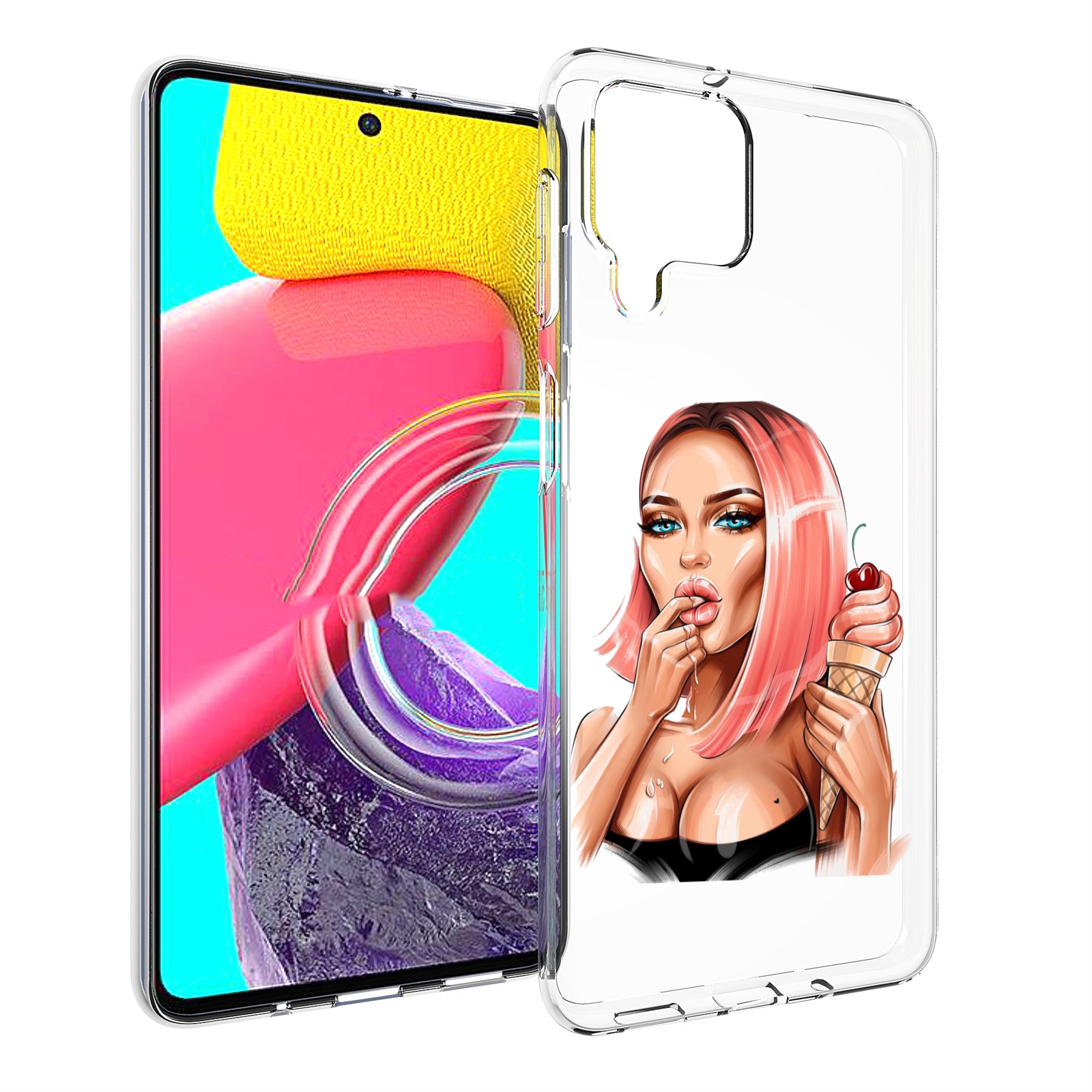 

Чехол MyPads Девушка-и-мороженое женский для Samsung Galaxy M53 (SM-M536), Прозрачный, Tocco