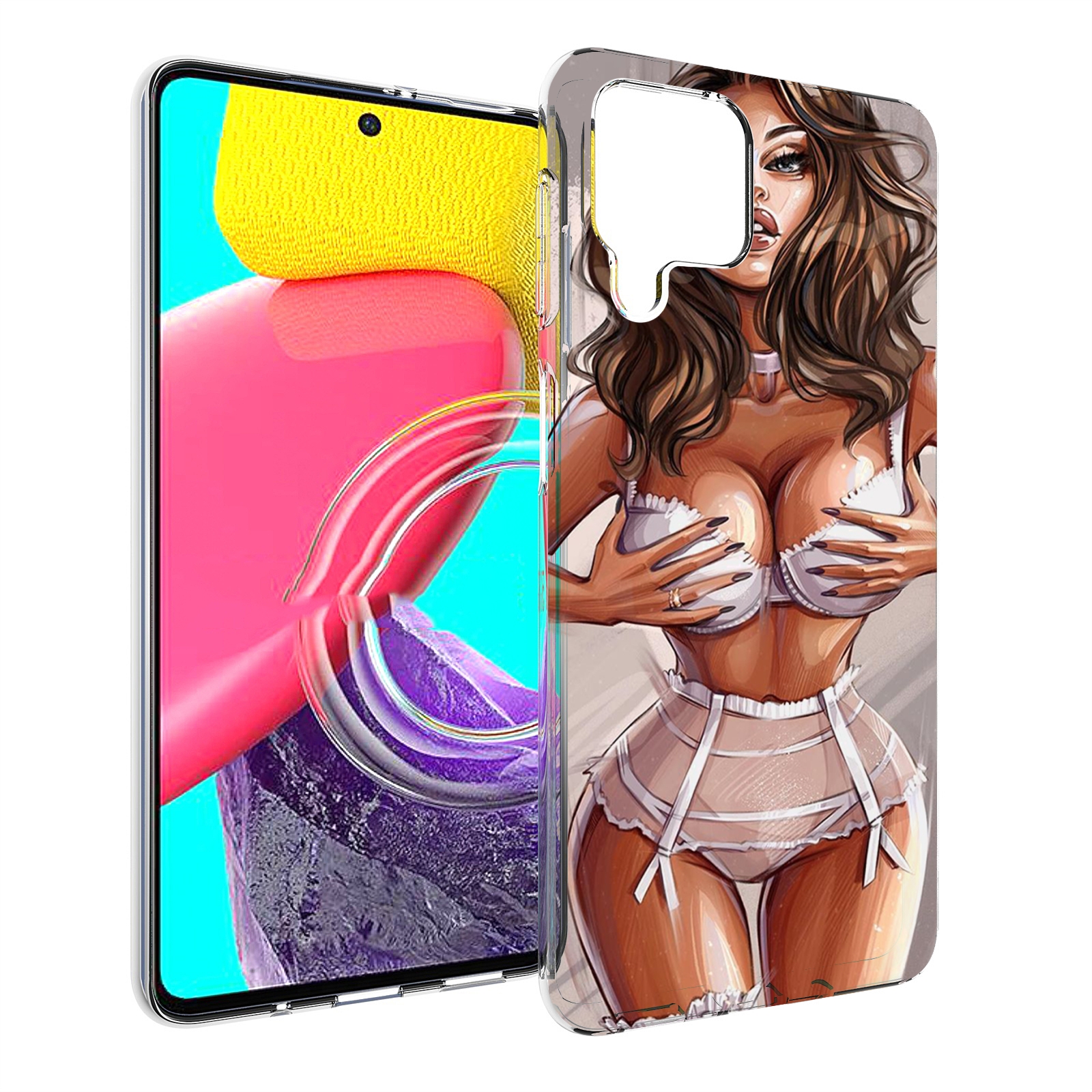 

Чехол MyPads Девушка-в-кружевном для Samsung Galaxy M53 (SM-M536), Прозрачный, Tocco