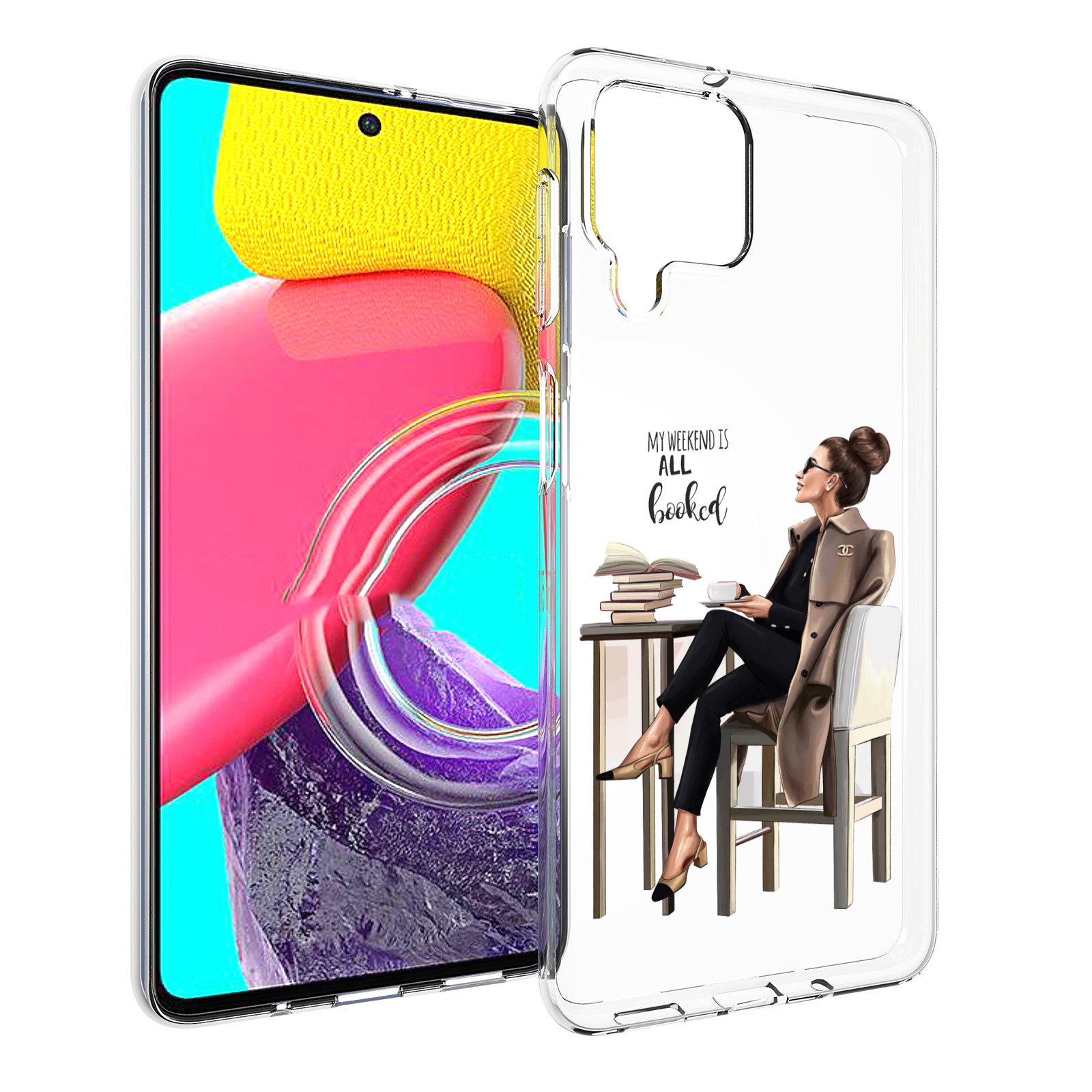

Чехол MyPads Девушка-в-кофейне для Samsung Galaxy M53 (SM-M536), Прозрачный, Tocco
