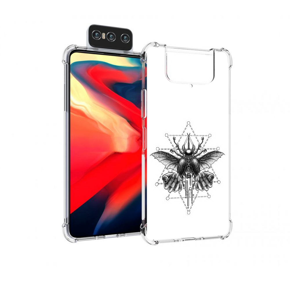 

Чехол MyPads Tocco для Asus Zenfone 8 Flip скарабей, Прозрачный, Tocco