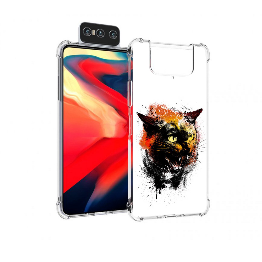 

Чехол MyPads Tocco для Asus Zenfone 8 Flip сиамский кот, Прозрачный, Tocco