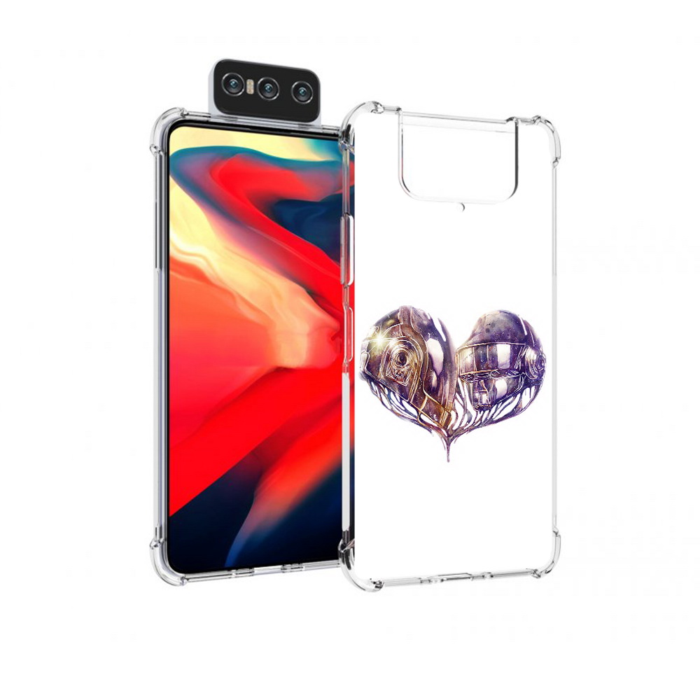 

Чехол MyPads Tocco для Asus Zenfone 8 Flip сердце абстракция, Прозрачный, Tocco