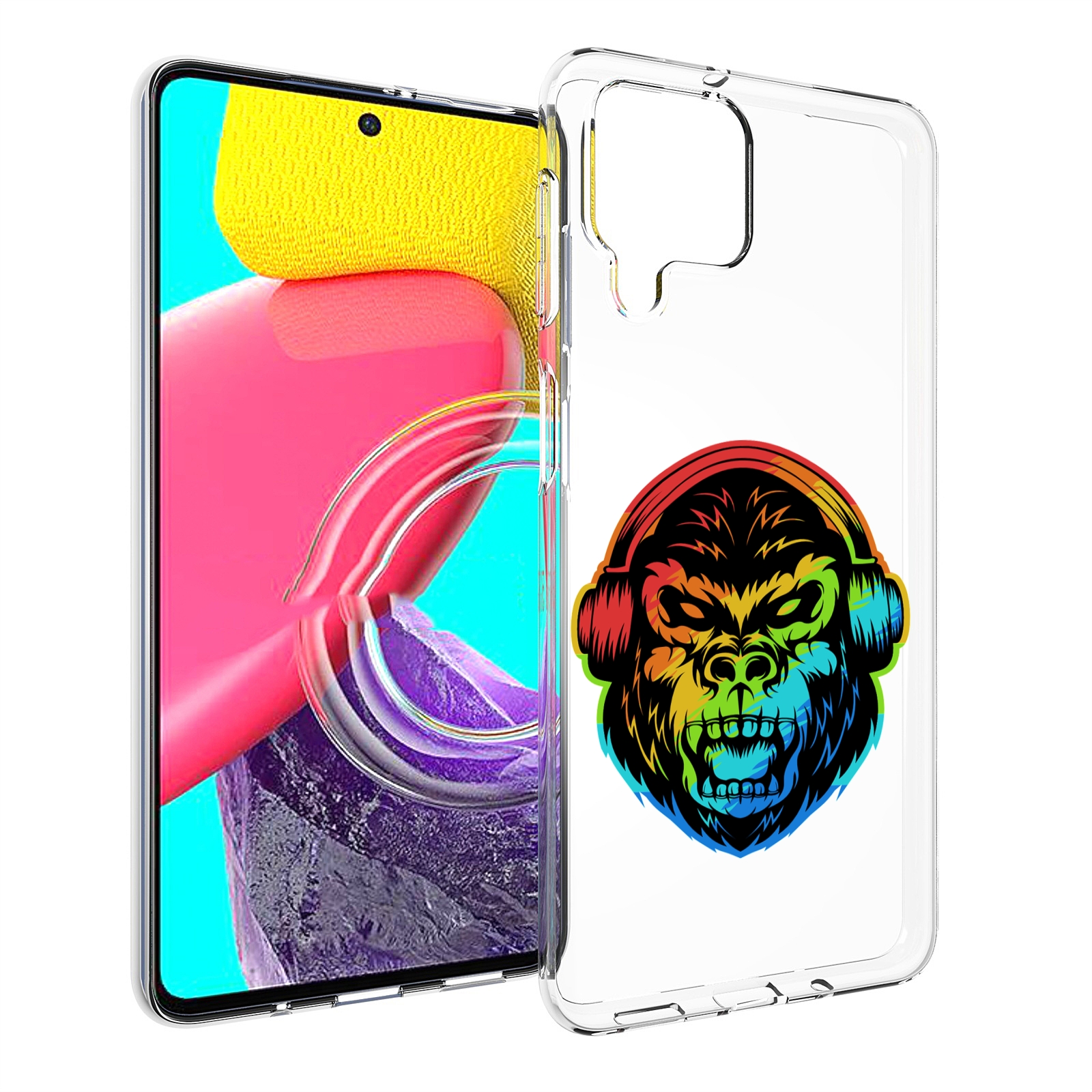 

Чехол MyPads Горилла-в-наушниках для Samsung Galaxy M53 (SM-M536), Прозрачный, Tocco