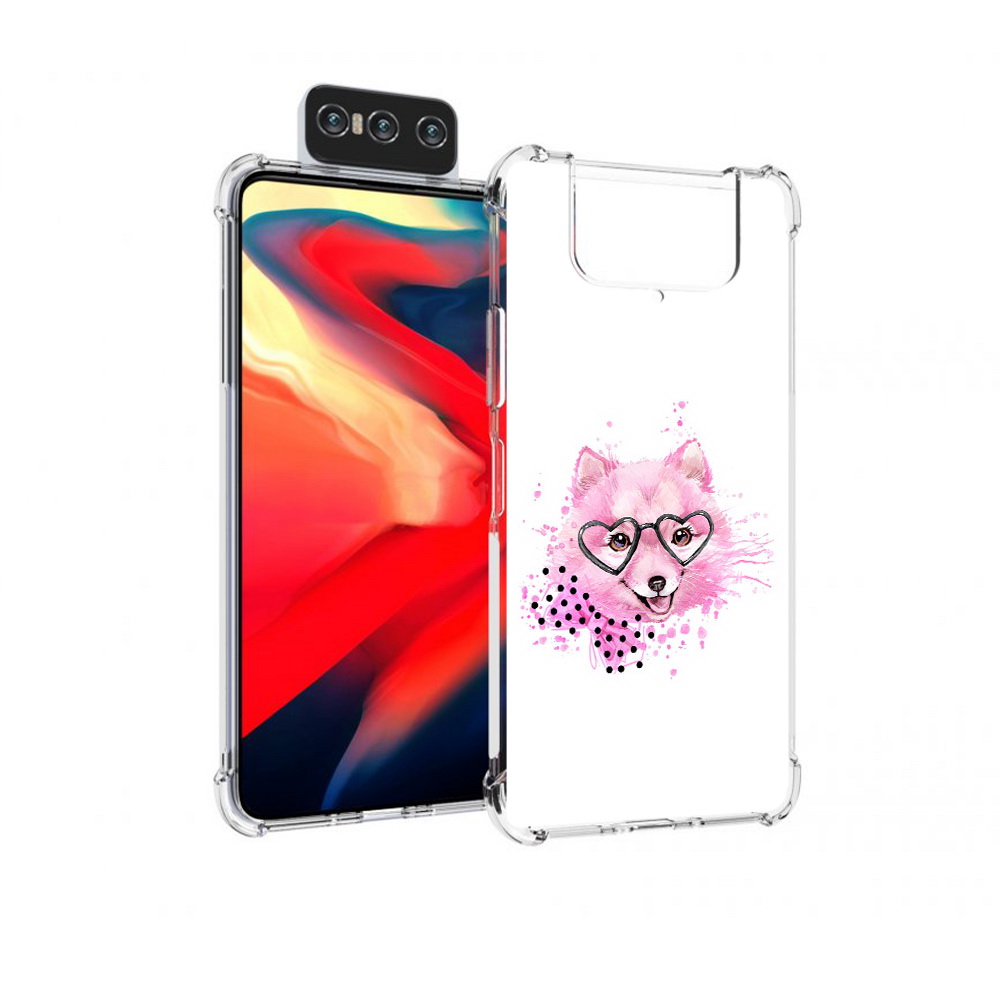 

Чехол MyPads Tocco для Asus Zenfone 8 Flip розовый волченок, Прозрачный, Tocco
