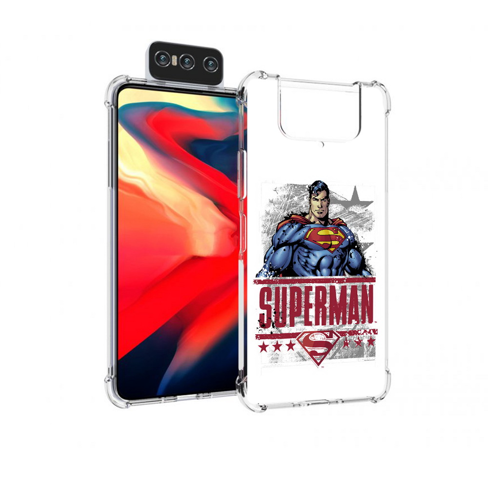 

Чехол MyPads Tocco для Asus Zenfone 8 Flip рисунок супермен, Прозрачный, Tocco