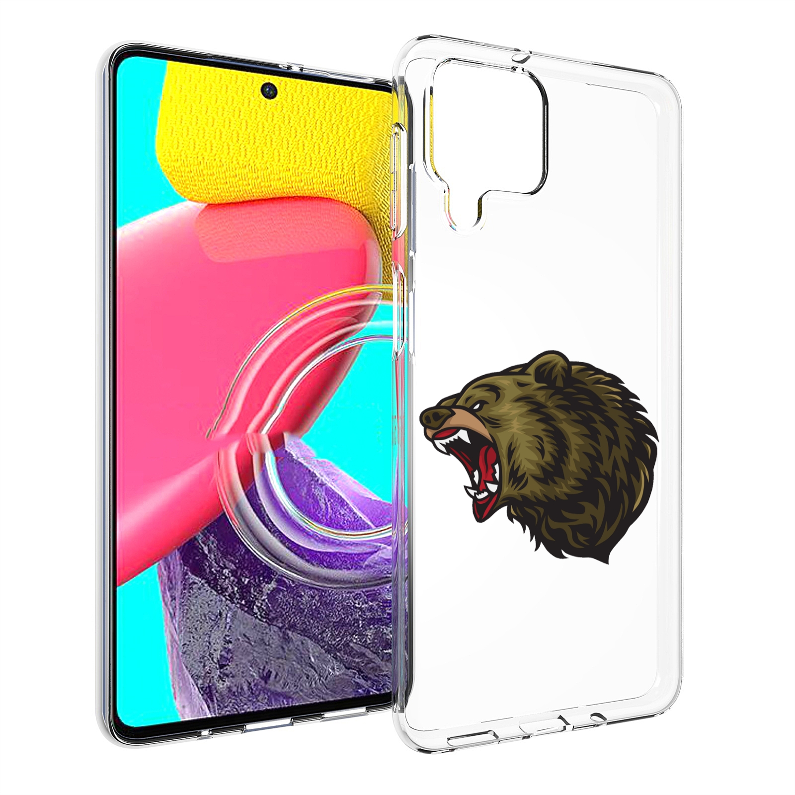 

Чехол MyPads Голова-медведь для Samsung Galaxy M53 (SM-M536), Прозрачный, Tocco