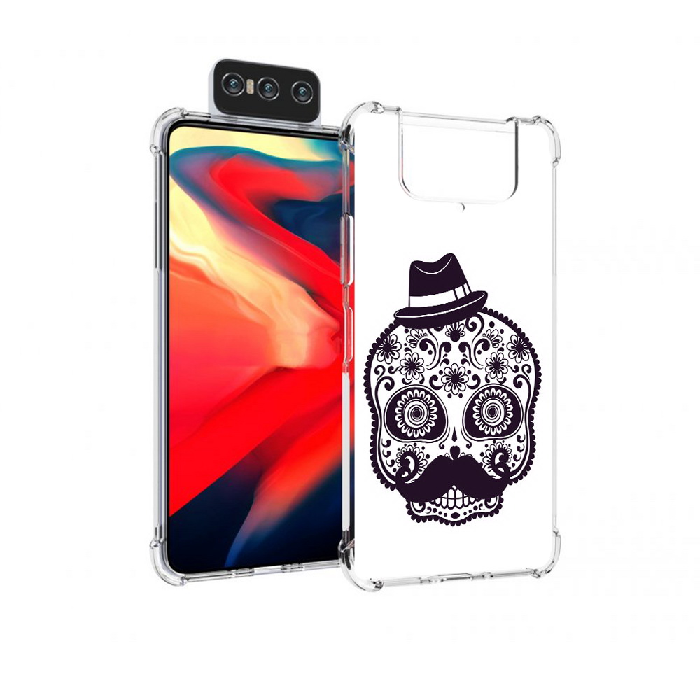 

Чехол MyPads Tocco для Asus Zenfone 8 Flip разрисованный скелет, Прозрачный, Tocco