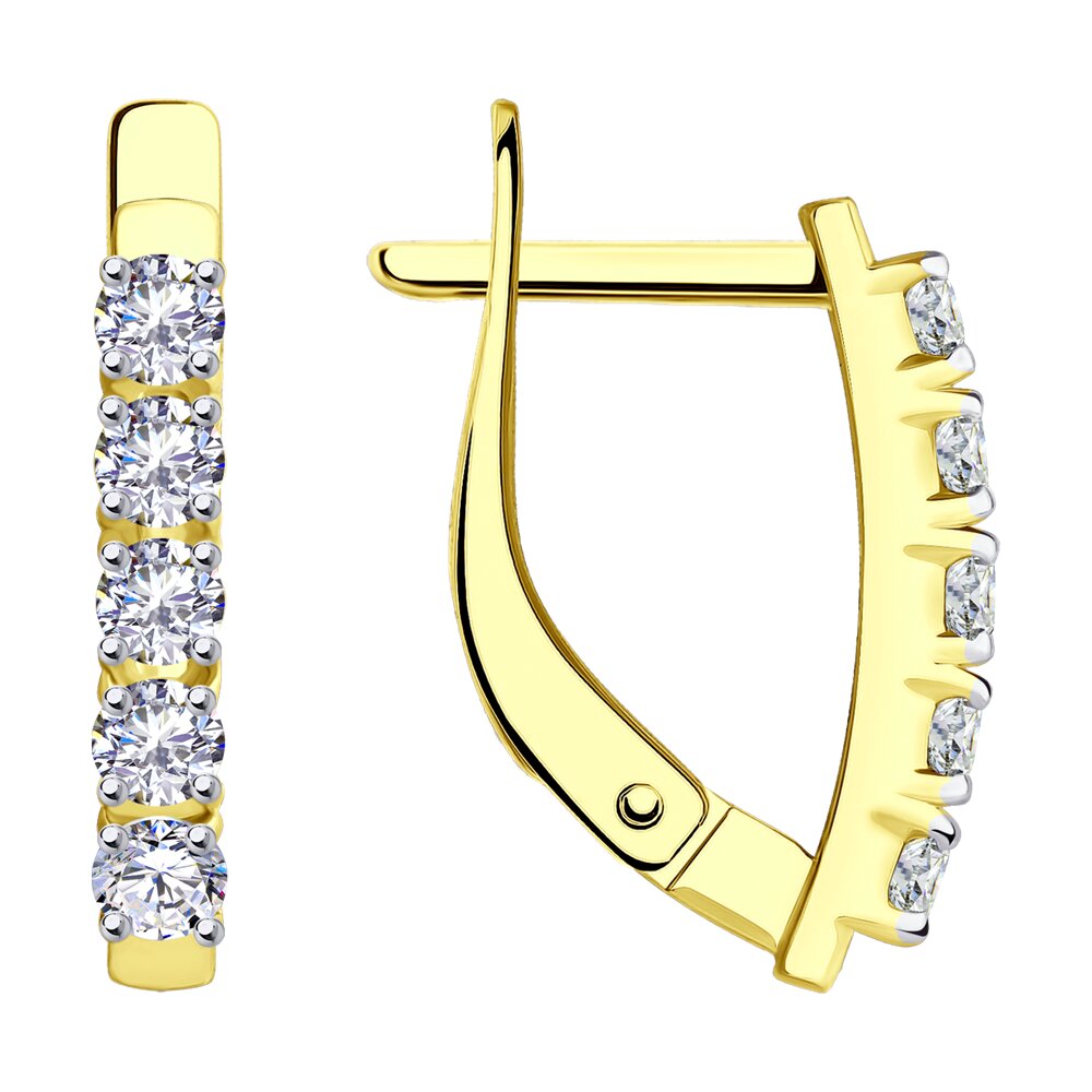 

Серьги из желтого золота SOKOLOV 029484-2, фианит, 029484-2
