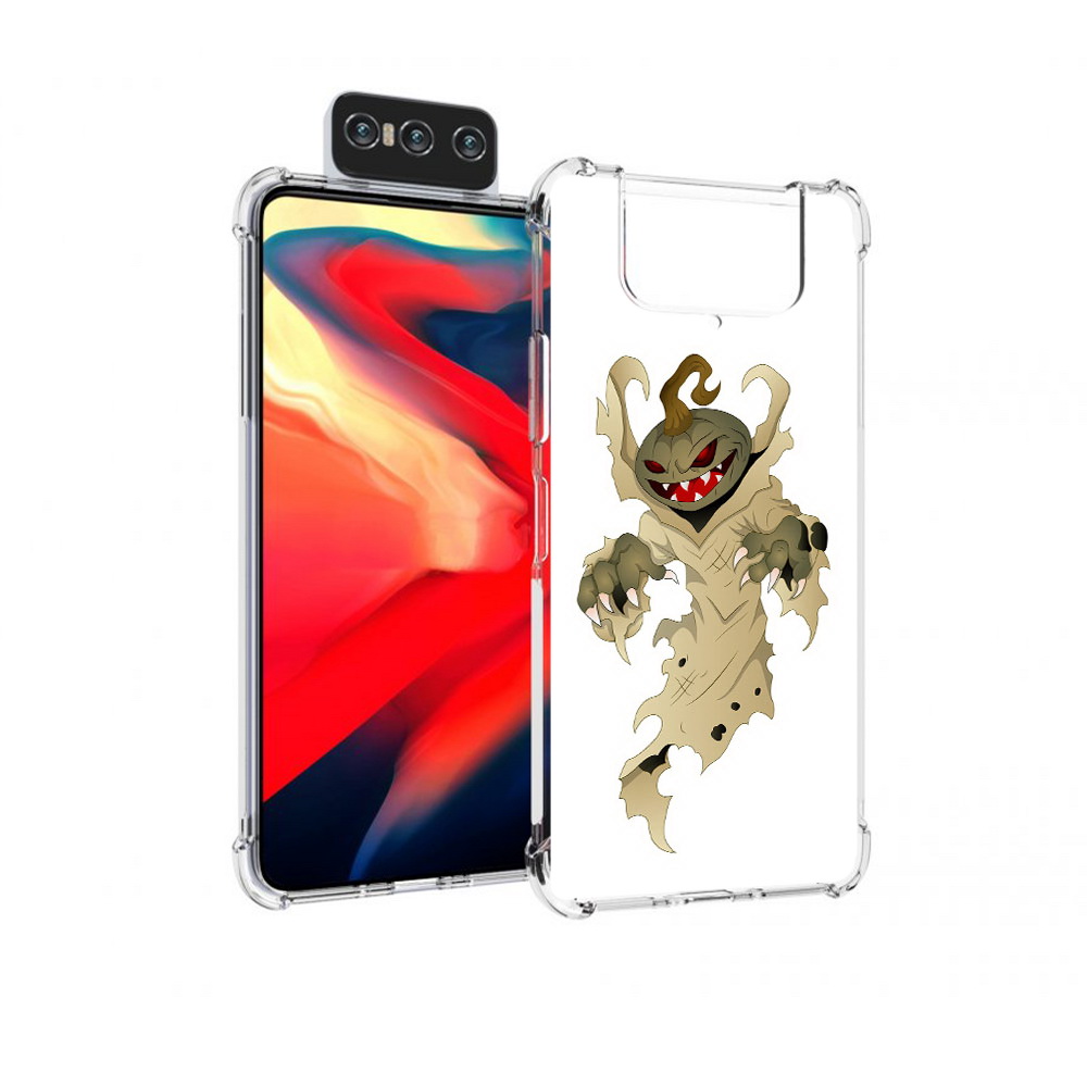 

Чехол MyPads Tocco для Asus Zenfone 8 Flip призрак хэллоуина, Прозрачный, Tocco