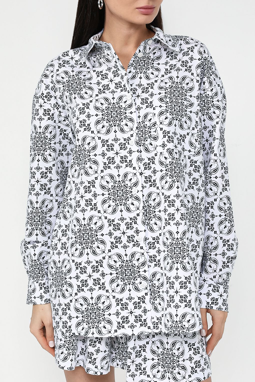 

Рубашка женская Belucci BL24023587 белая XS, Разноцветный, BL24023587