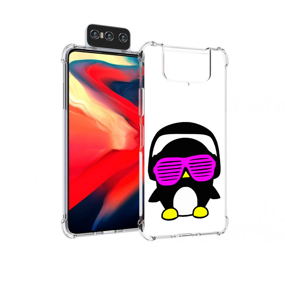 

Чехол MyPads Tocco для Asus Zenfone 8 Flip пингвин, Прозрачный, Tocco