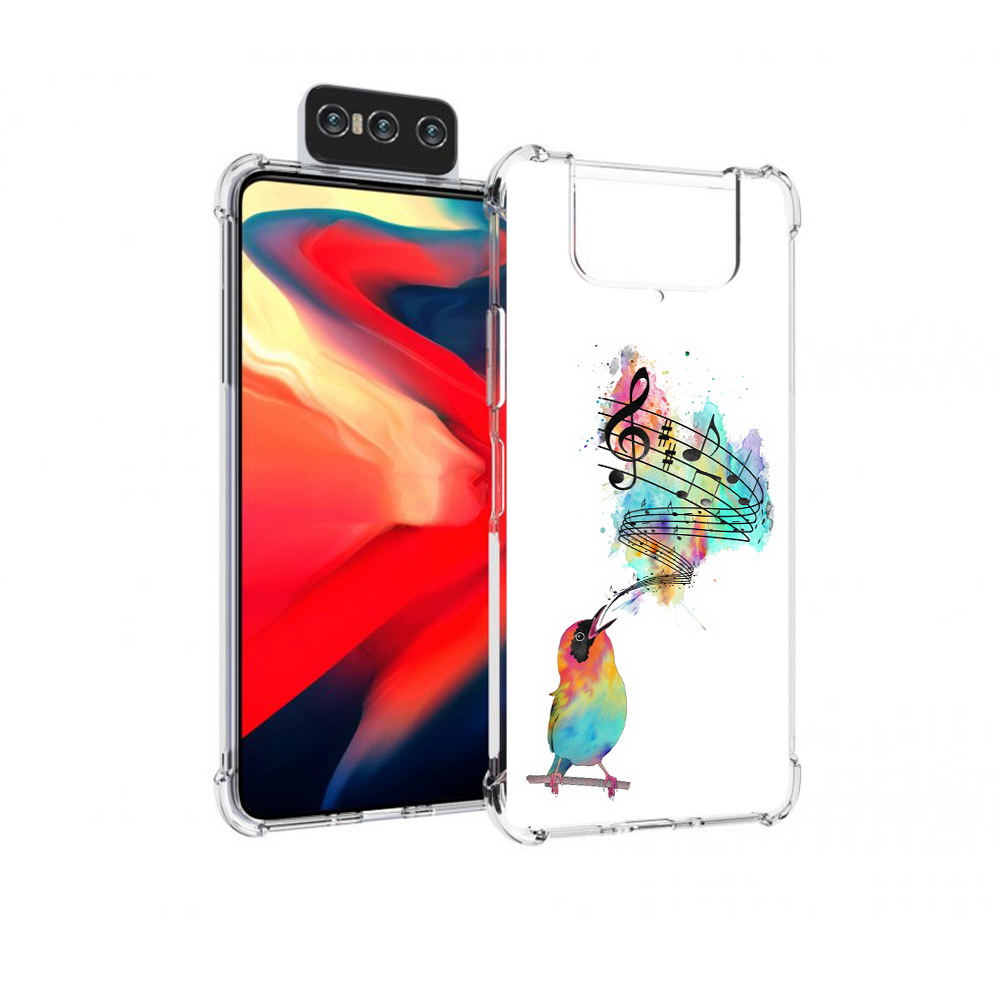 

Чехол MyPads Tocco для Asus Zenfone 8 Flip певчая птичка, Прозрачный, Tocco