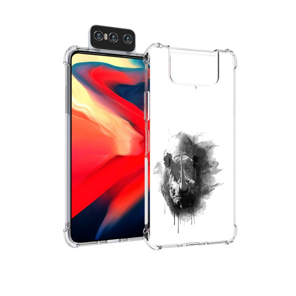 

Чехол MyPads Tocco для Asus Zenfone 8 Flip носорог, Прозрачный, Tocco