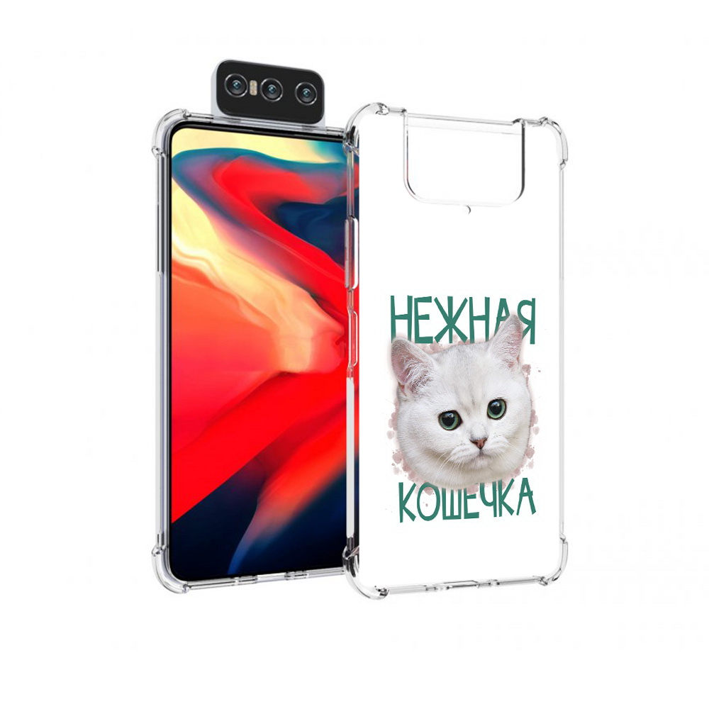 

Чехол MyPads Tocco для Asus Zenfone 8 Flip нежная кошечка, Прозрачный, Tocco