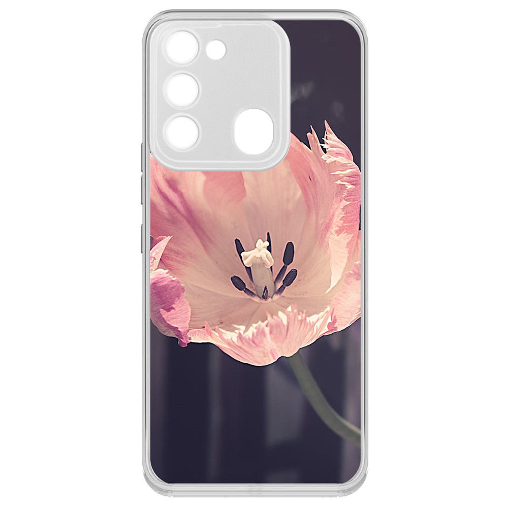 фото Чехол-накладка krutoff clear case тюльпан для tecno spark go 2022