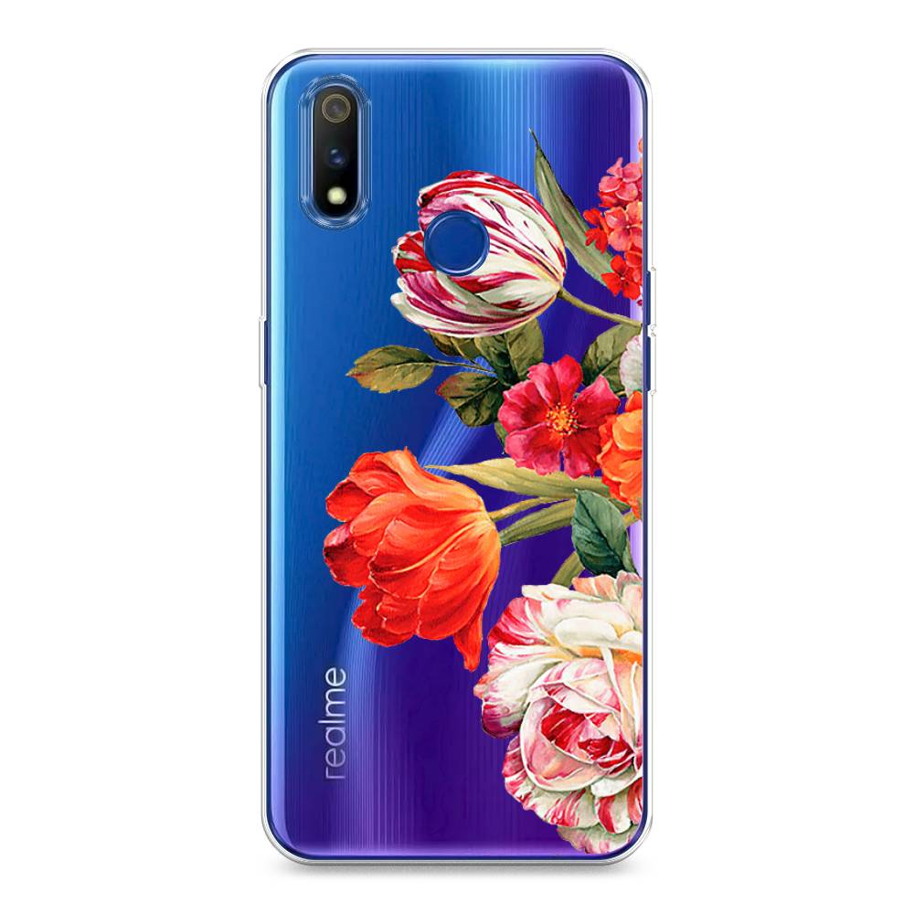 

Чехол Awog на Realme 3 Pro "Весенний букет", Разноцветный, 251250-8