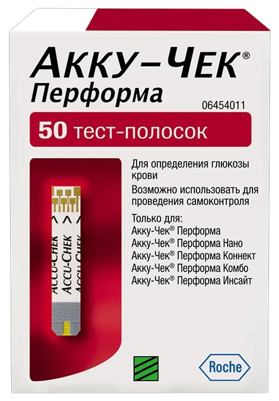 фото Тест-полоски для глюкометра акку-чек перформа 50 шт. roche diagnostics