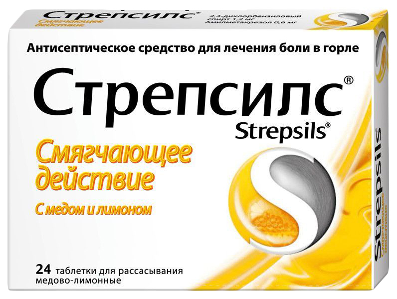 

Стрепсилс лимон/мед таблетки для рассасывания 24 шт.