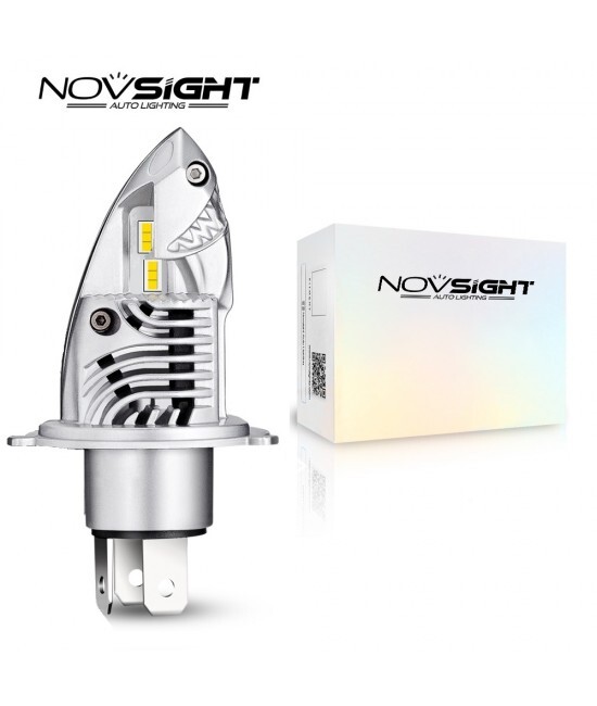 

Светодиодная LED лампа для мотоцикла Novsight F10 H4 цоколь P43t 35Вт 1 шт 6000К белые, Автомобильная лампа