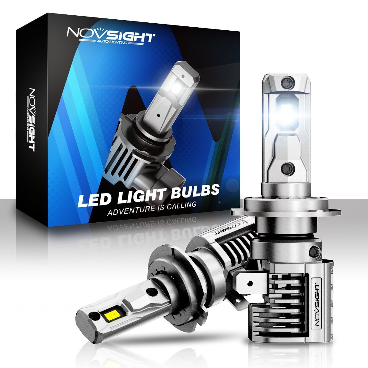 

Светодиодная LED лампа Novsight N66 H7 цоколь PX26d 80Вт 2шт 6500К 15000Лм белые