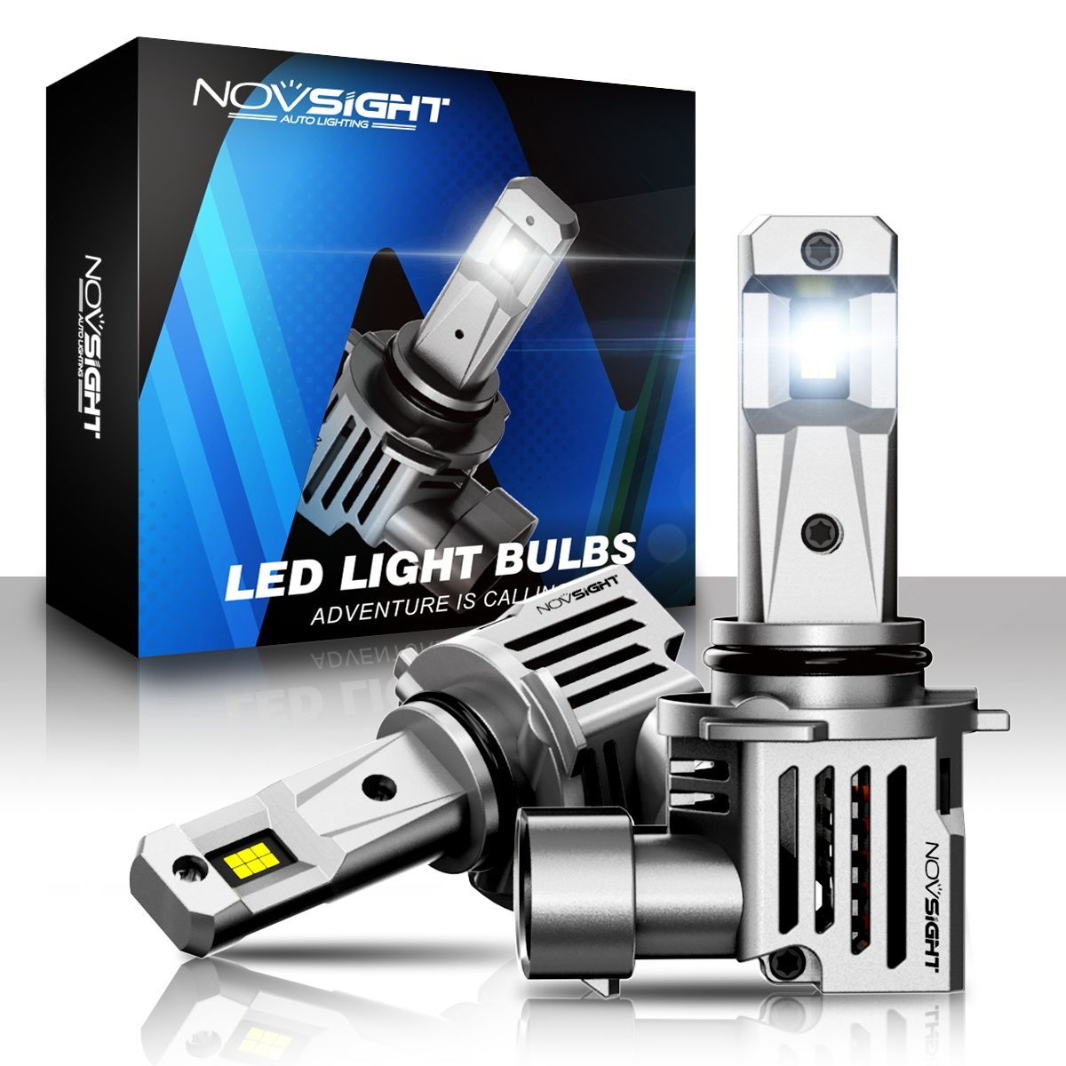 

Светодиодная LED лампа Novsight N66 HB4 9006 цоколь P22d 80Вт 2шт 6500К 15000Лм белые, Автомобильная лампа