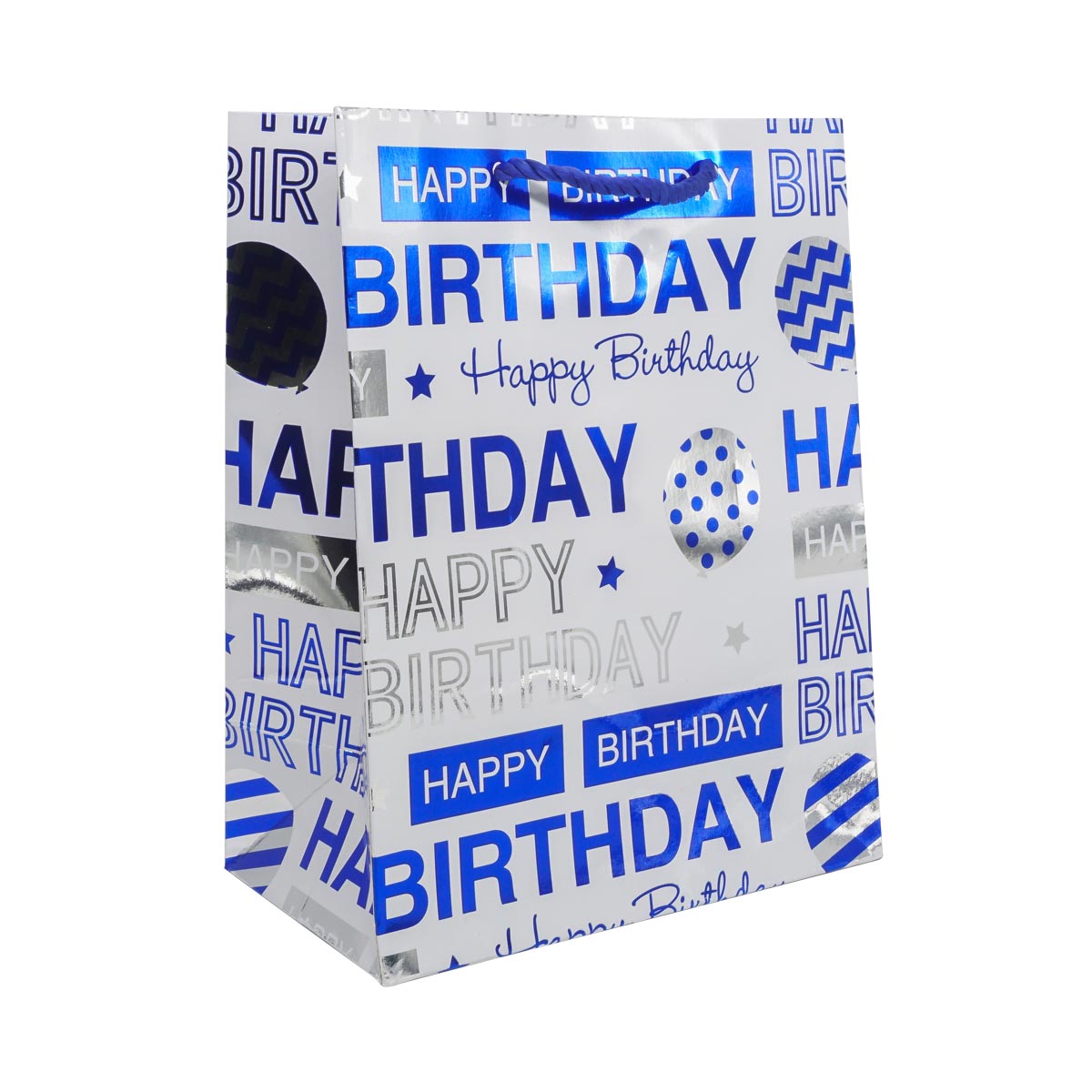 Пакет подарочный ламинированный Айрис Happy Birthday SR069-1, 23*18*10см (синий), 3 шт