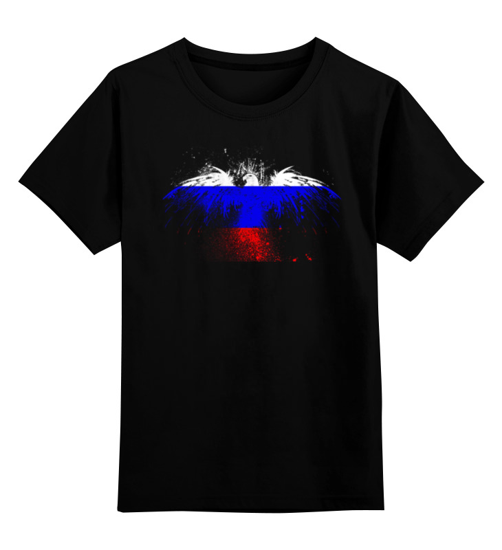 

Детская футболка Printio Флаг России цв.черный р.128, 0000000757781