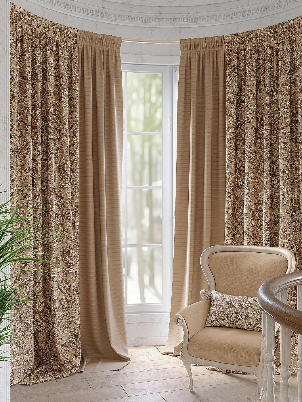 

Комплекты штор AT HOME Амелис (коричневый) высота 280 см, ширина 220 см, Коричневый, 990135