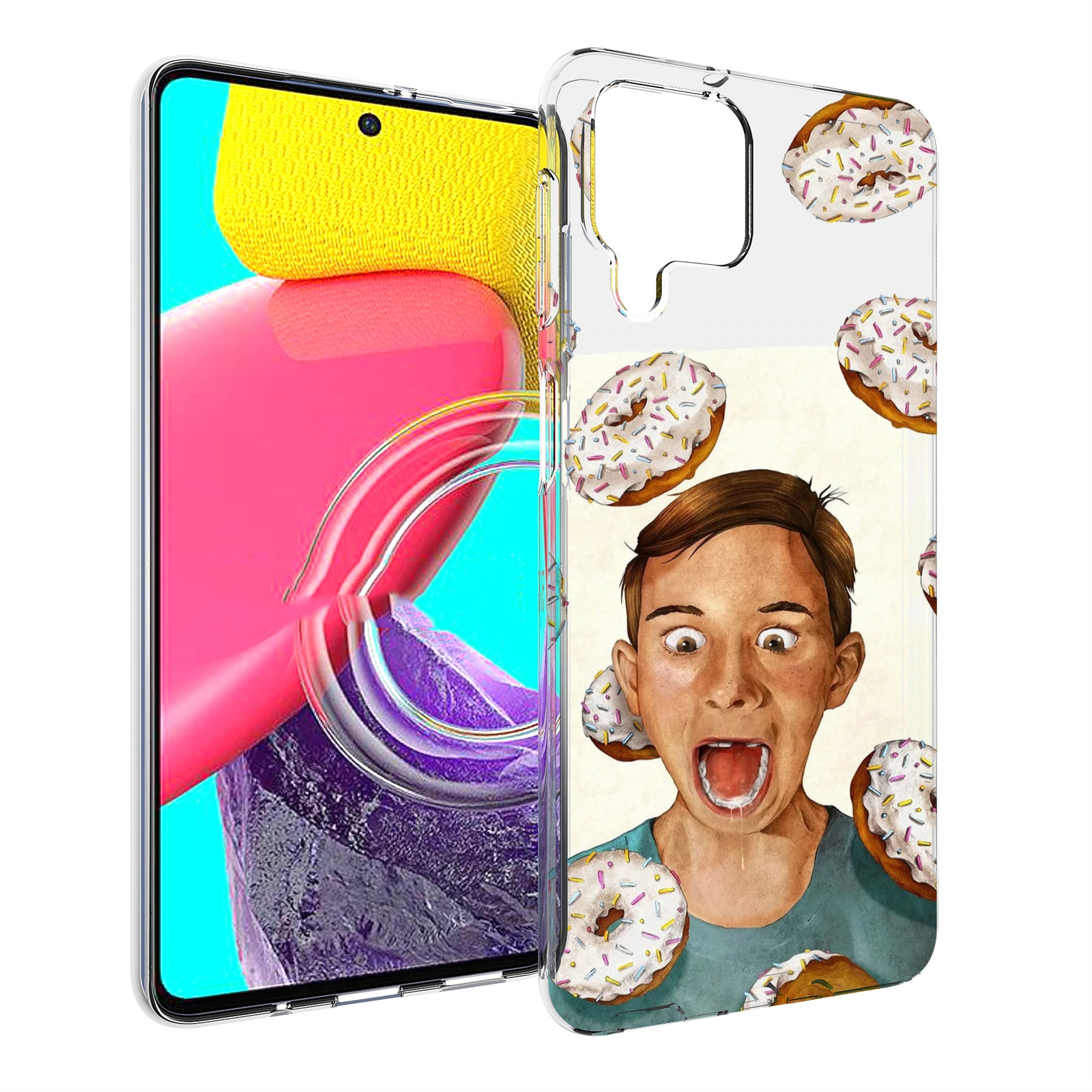 

Чехол MyPads Бешенные-пончики для Samsung Galaxy M53 (SM-M536), Прозрачный, Tocco