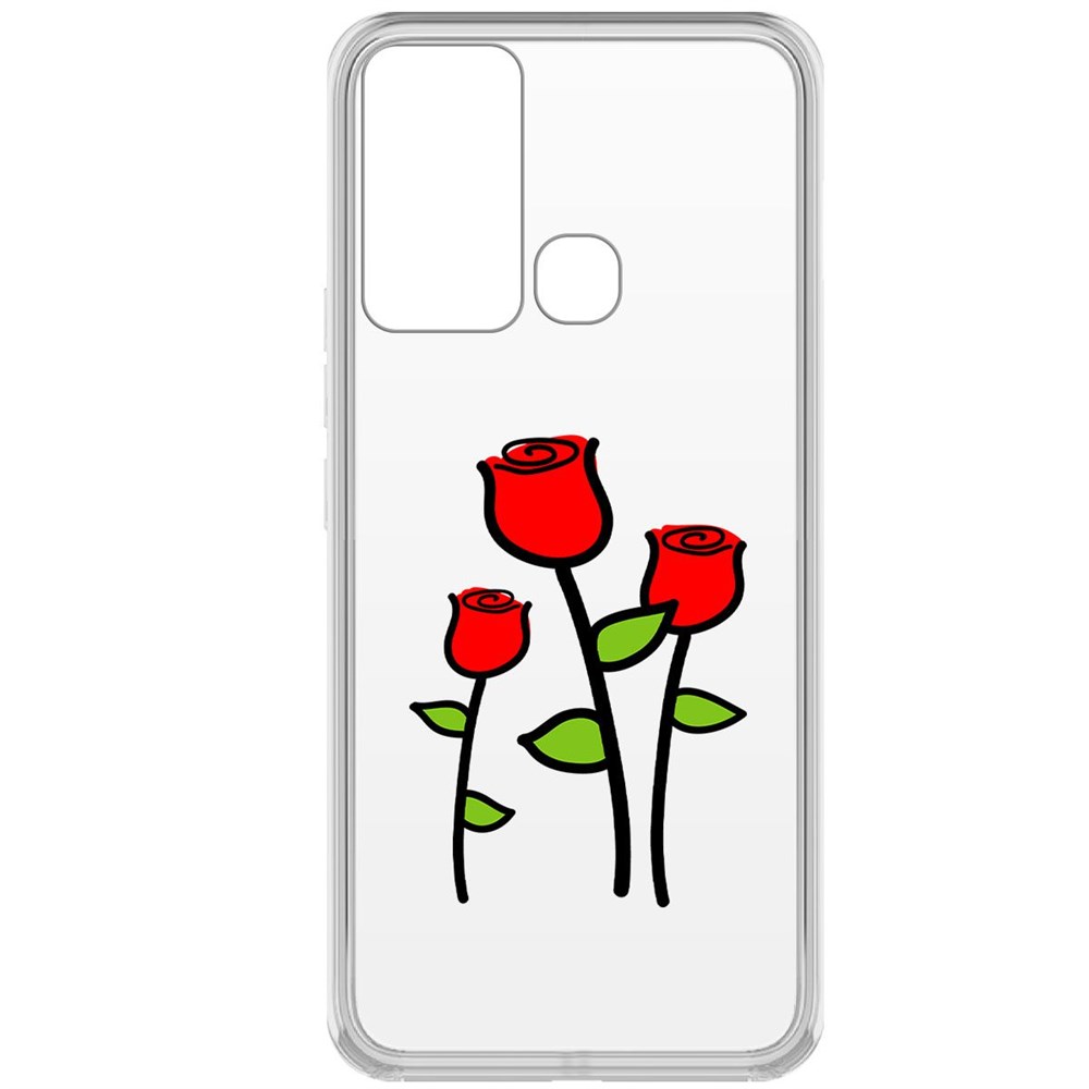 

Чехол-накладка Krutoff Clear Case Розочки для Infinix Hot 12i, Прозрачный