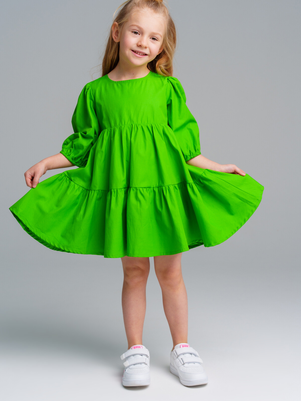 Платье детское PlayToday 12422098, зеленый, 110