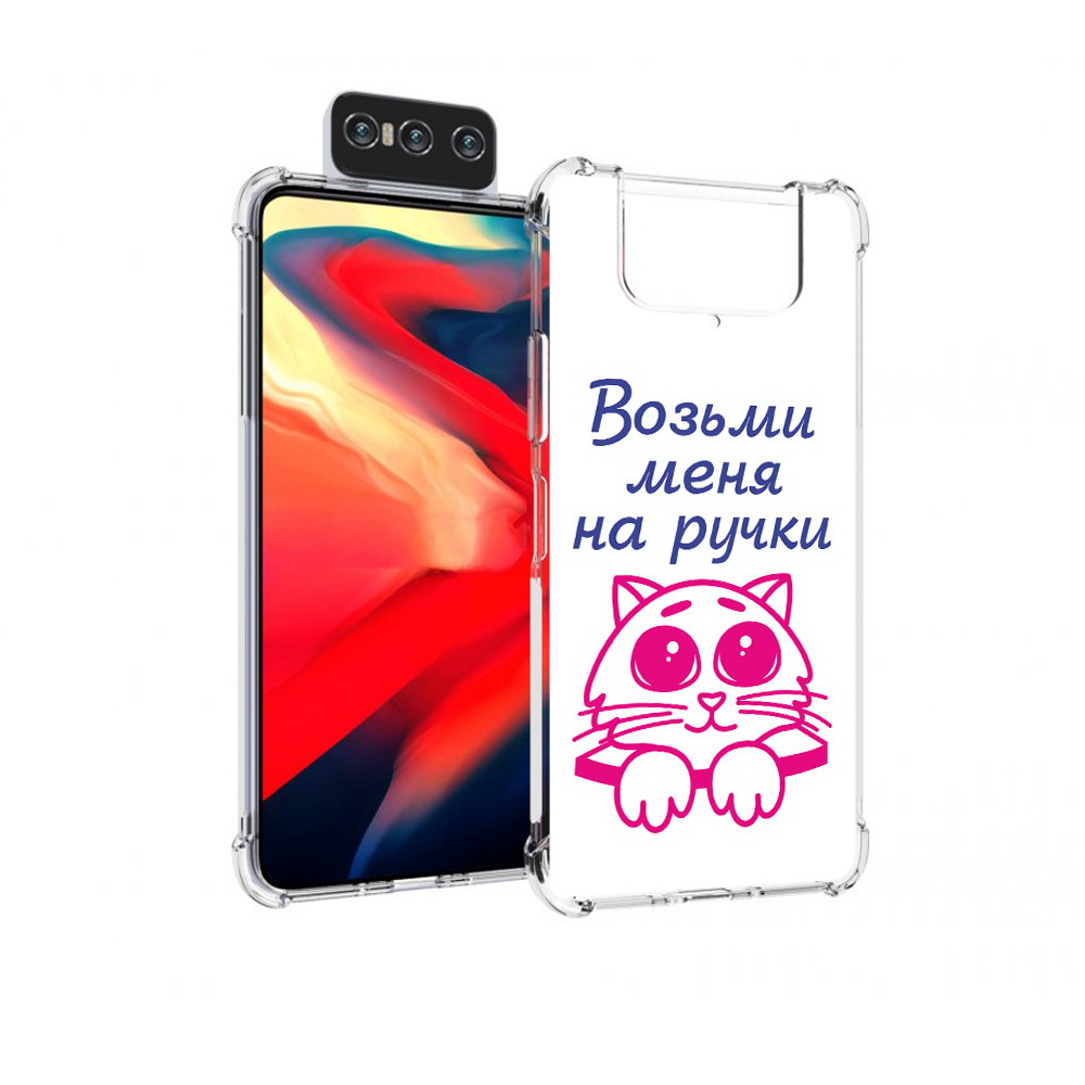 

Чехол MyPads Tocco для Asus Zenfone 8 Flip мяу, Прозрачный, Tocco