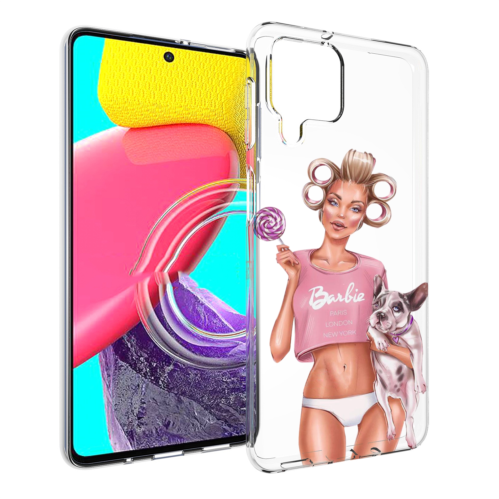 

Чехол MyPads Барби-с-собачкой женский для Samsung Galaxy M53 (SM-M536), Прозрачный, Tocco