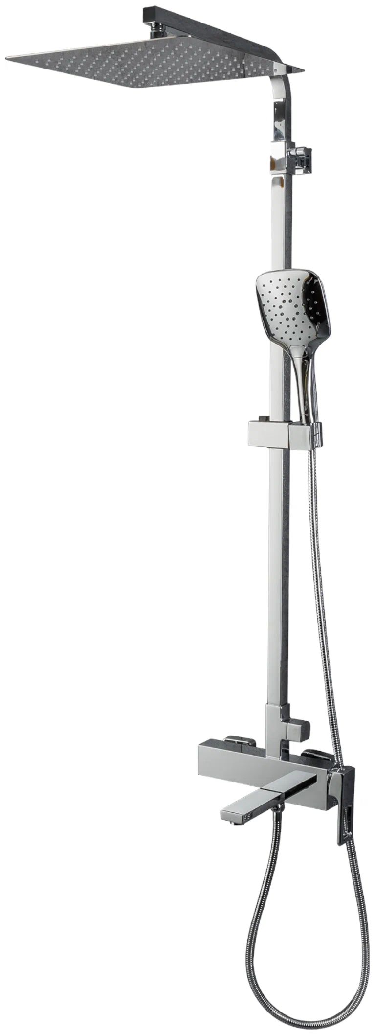 фото Душевая стойка gappo g2418-1 со смесителем, тропическим душем, хром бриллиант