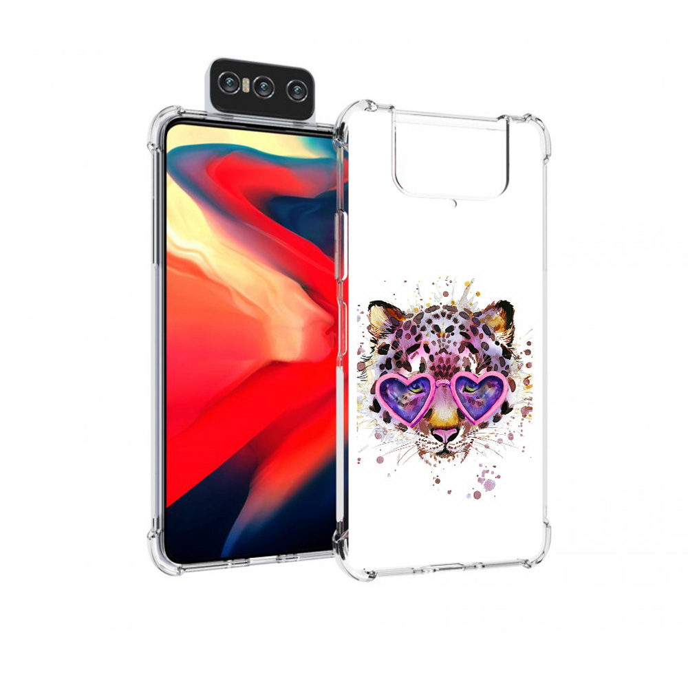 

Чехол MyPads Tocco для Asus Zenfone 8 Flip модный леопард, Прозрачный, Tocco