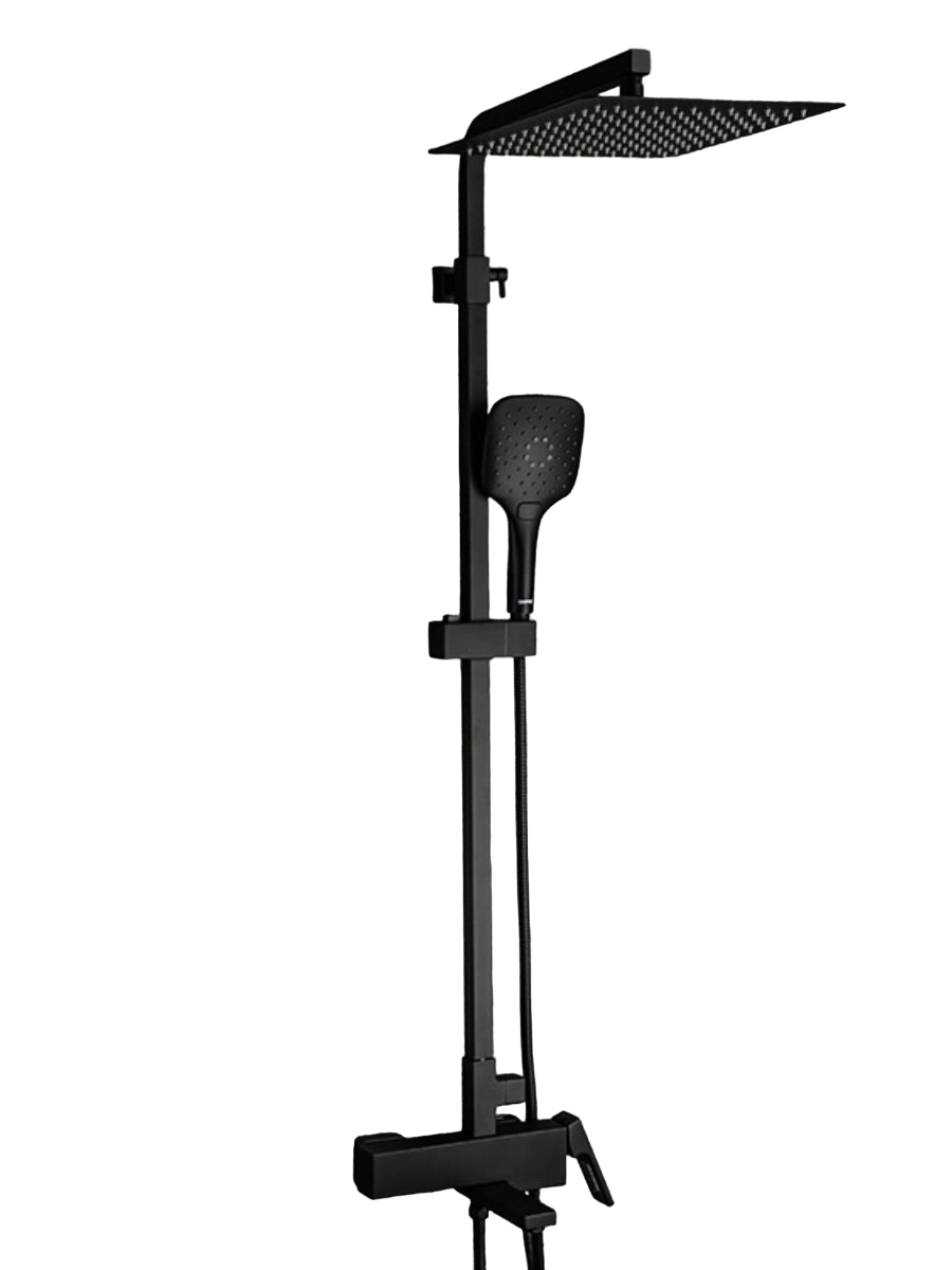 фото Душевая стойка gappo g17-6 g2417-6 со смесителем, тропическим душем, черный