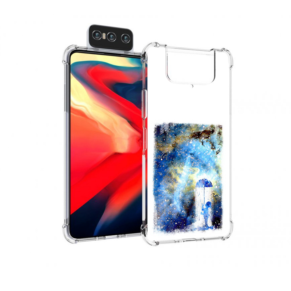 

Чехол MyPads Tocco для Asus Zenfone 8 Flip мальчик в небе, Прозрачный, Tocco