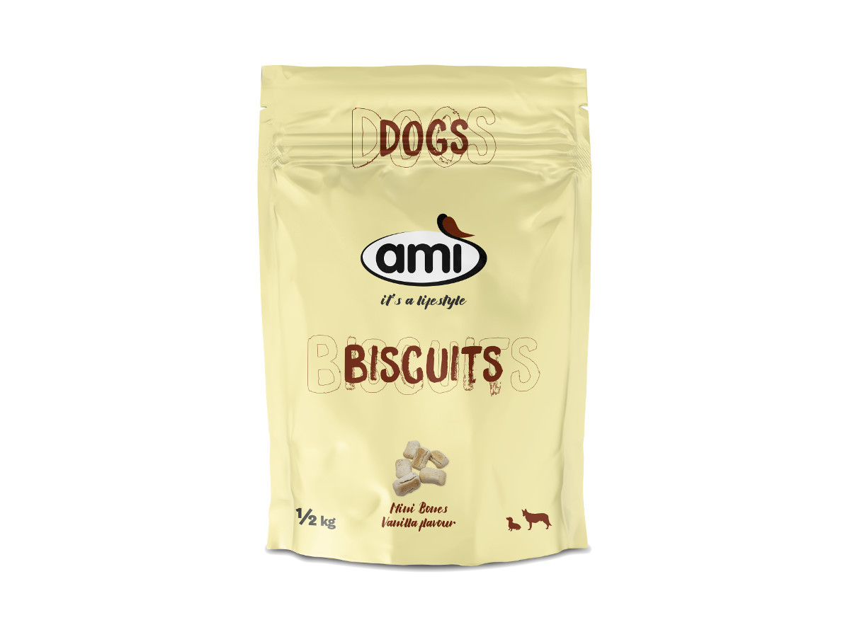 фото Лакомство для собак ami biscuits печенье гипоаллергенное, растительное, ваниль 500 гр