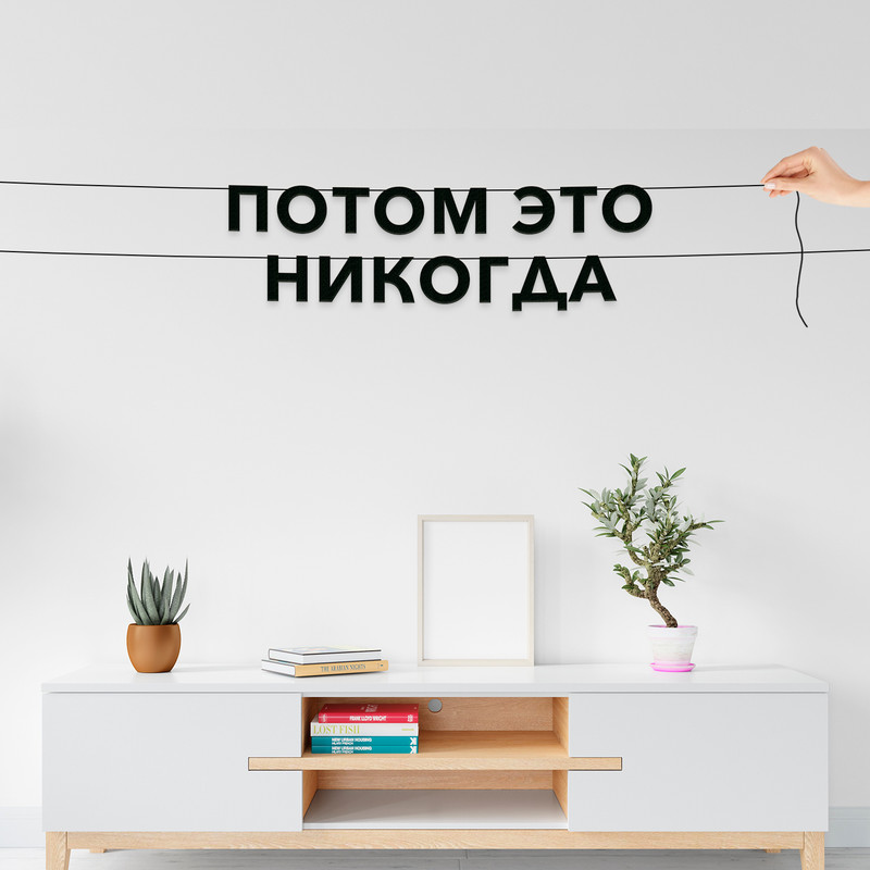 

Гирлянда-растяжка Потом это никогда VN666 черная, Черный, Потом это никогда