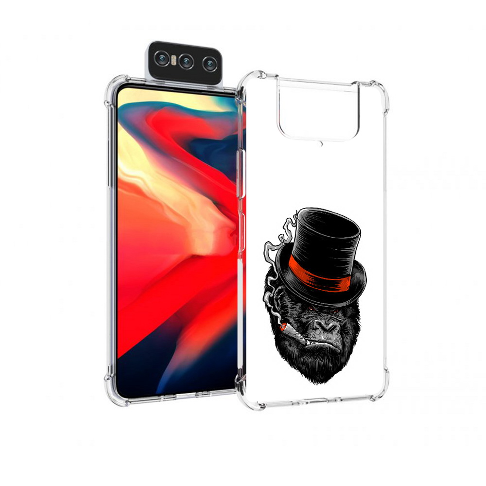 

Чехол MyPads Tocco для Asus Zenfone 8 Flip дизайнерская горилла, Прозрачный, Tocco