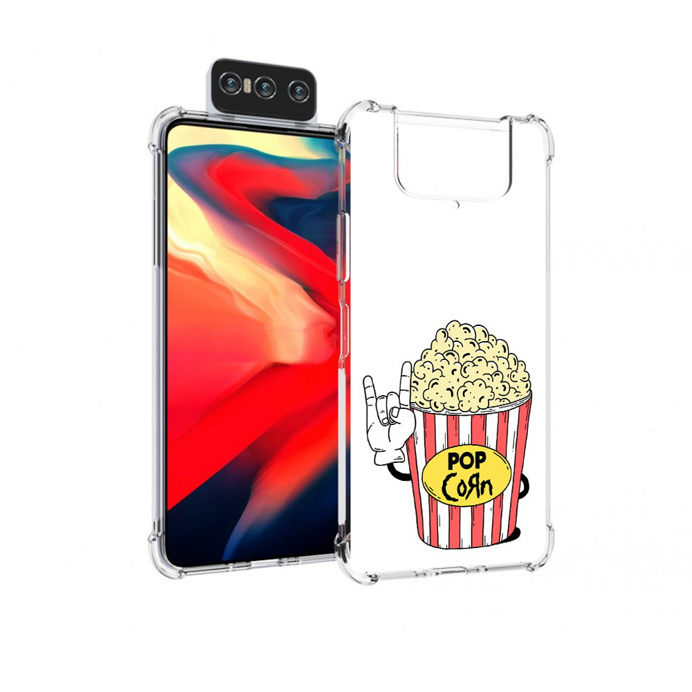 

Чехол MyPads Tocco для Asus Zenfone 8 Flip крутой попкорн, Прозрачный, Tocco